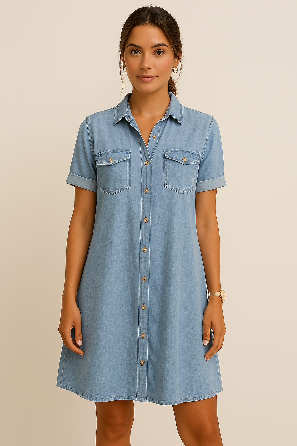 LUNARA™ | Bekväm jeansklänning