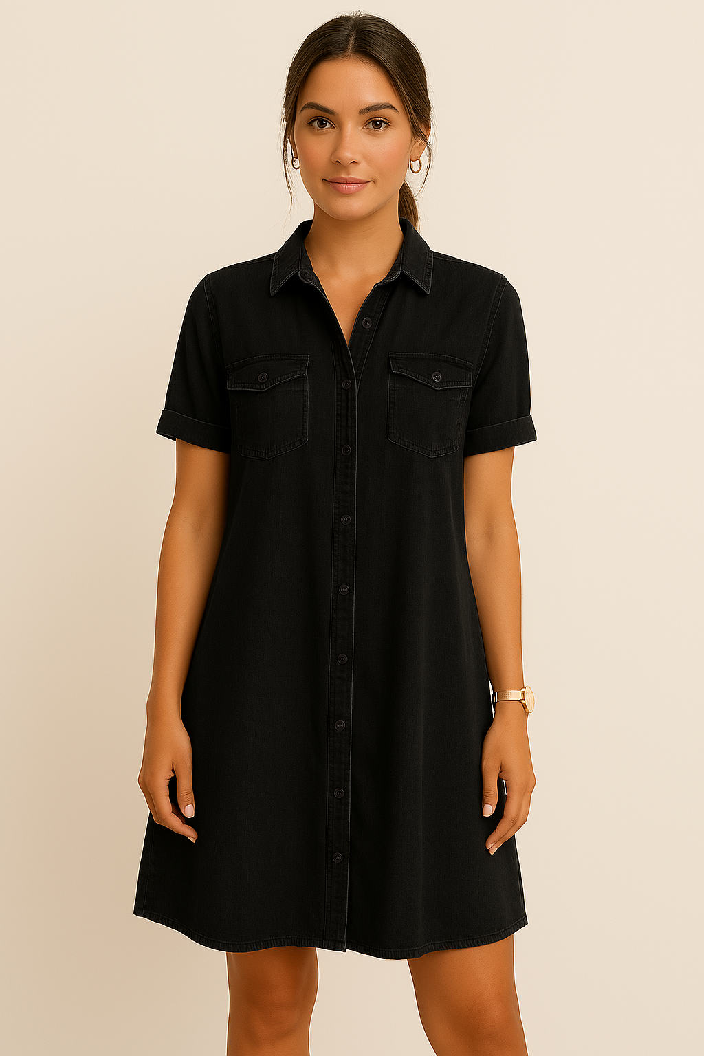LUNARA™ | Bekväm jeansklänning