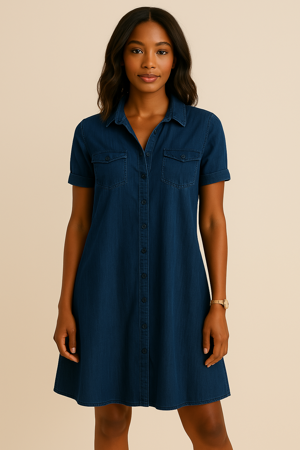 LUNARA™ | Bekväm jeansklänning