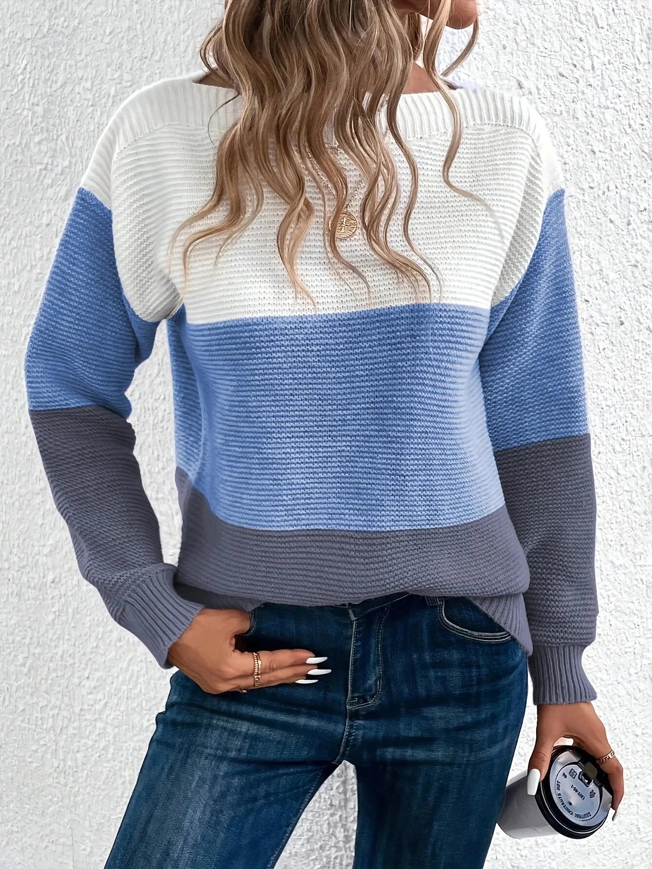 ELEANOR™ | Elegant trefärgad stickad tröja