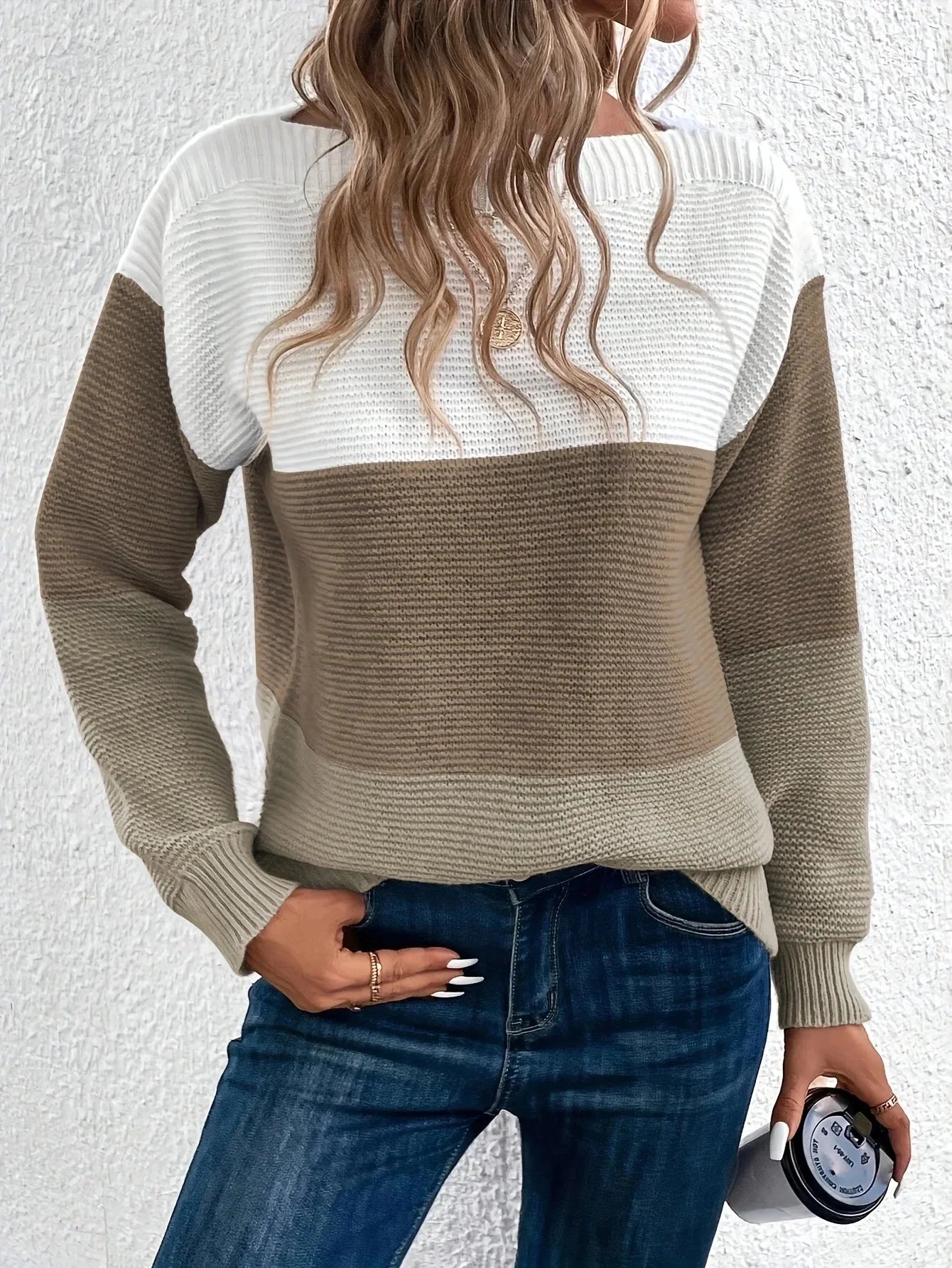 ELEANOR™ | Elegant trefärgad stickad tröja