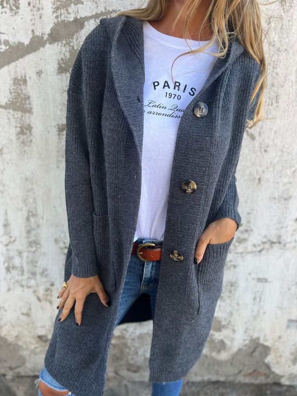LAYLAH | Elegant Lång Stickad Kofta