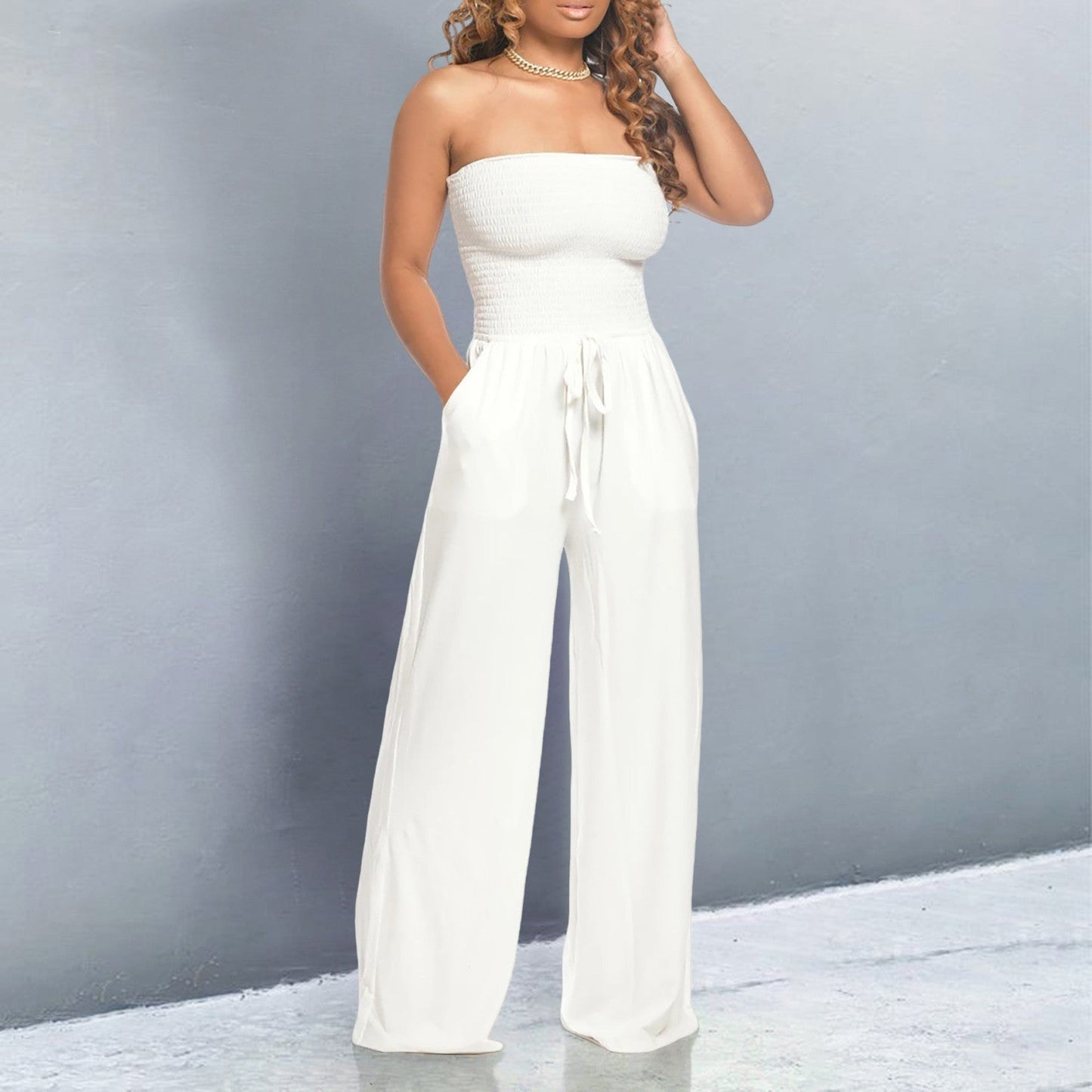 FAYE™ | Trendig axelbandslös jumpsuit