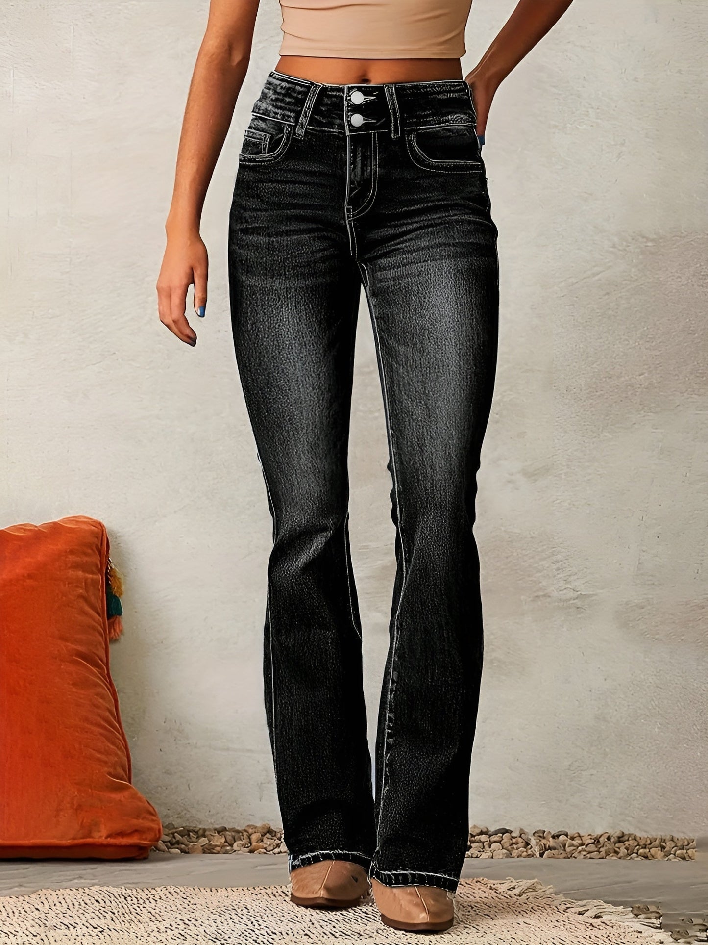 ALVA | Utsvängda Jeans Med Hög Midja