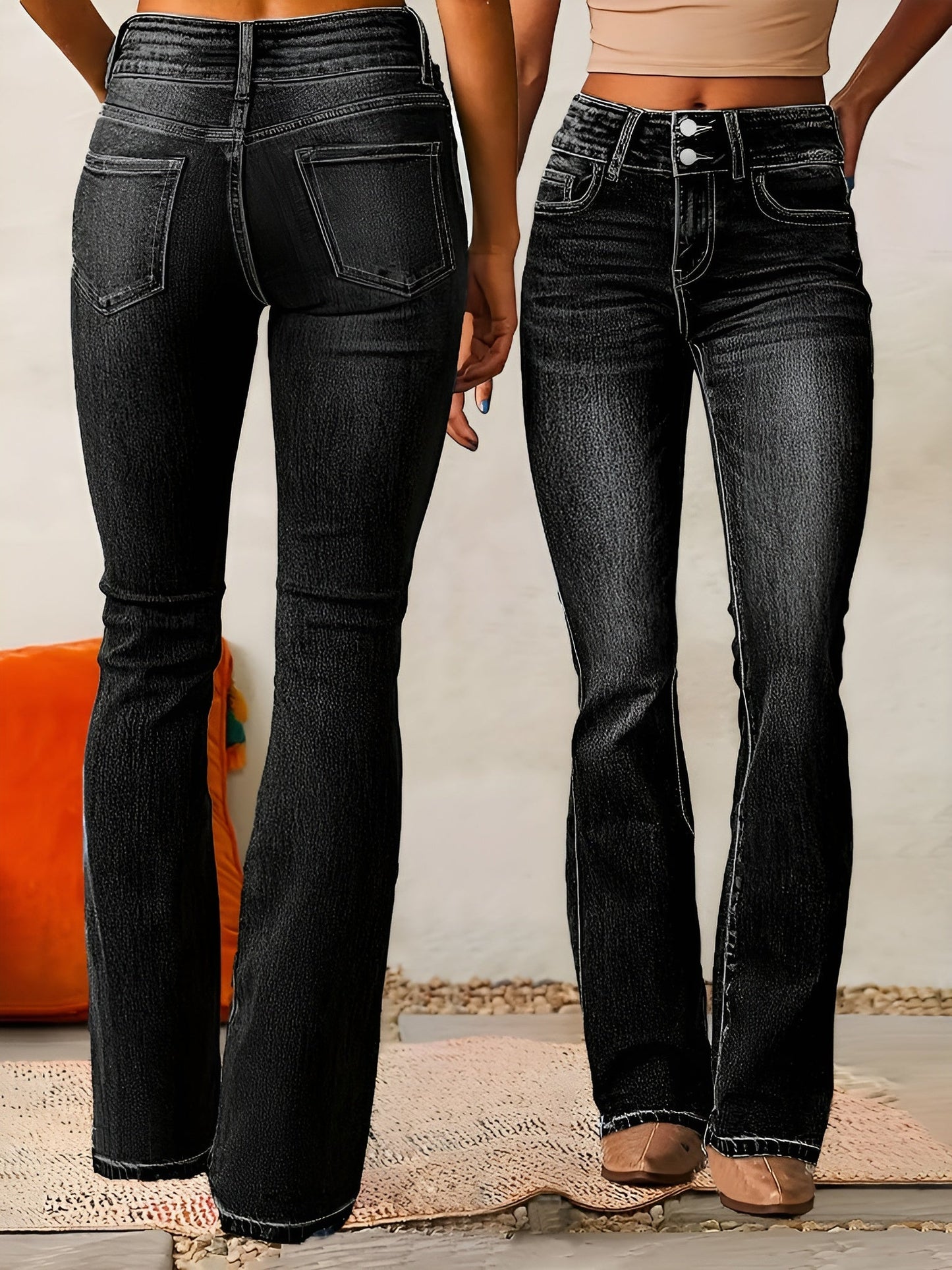ALVA | Utsvängda Jeans Med Hög Midja