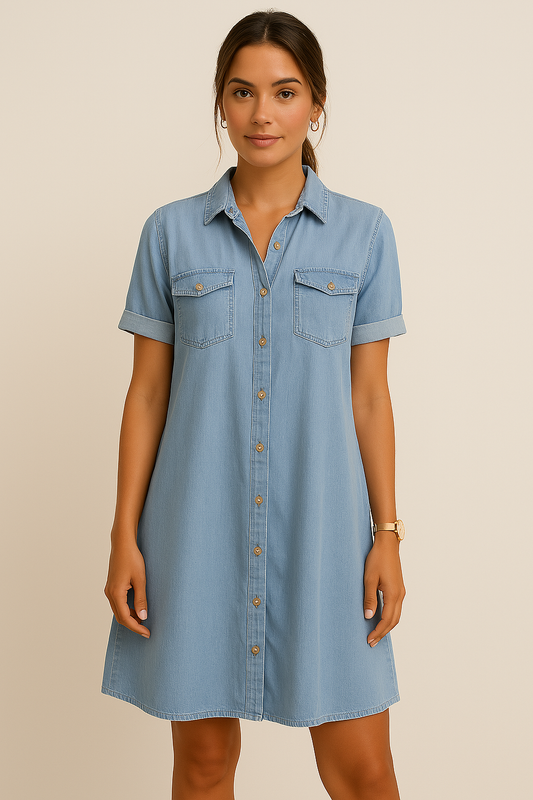 LUNARA™ | Bekväm jeansklänning