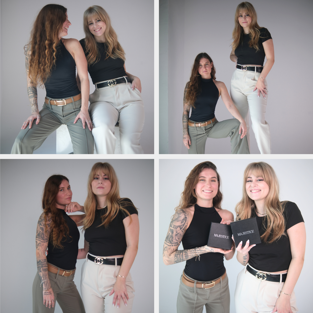 MAJESTICE BÄLTE: Enkelknäppande automatisk läderbälte för damer