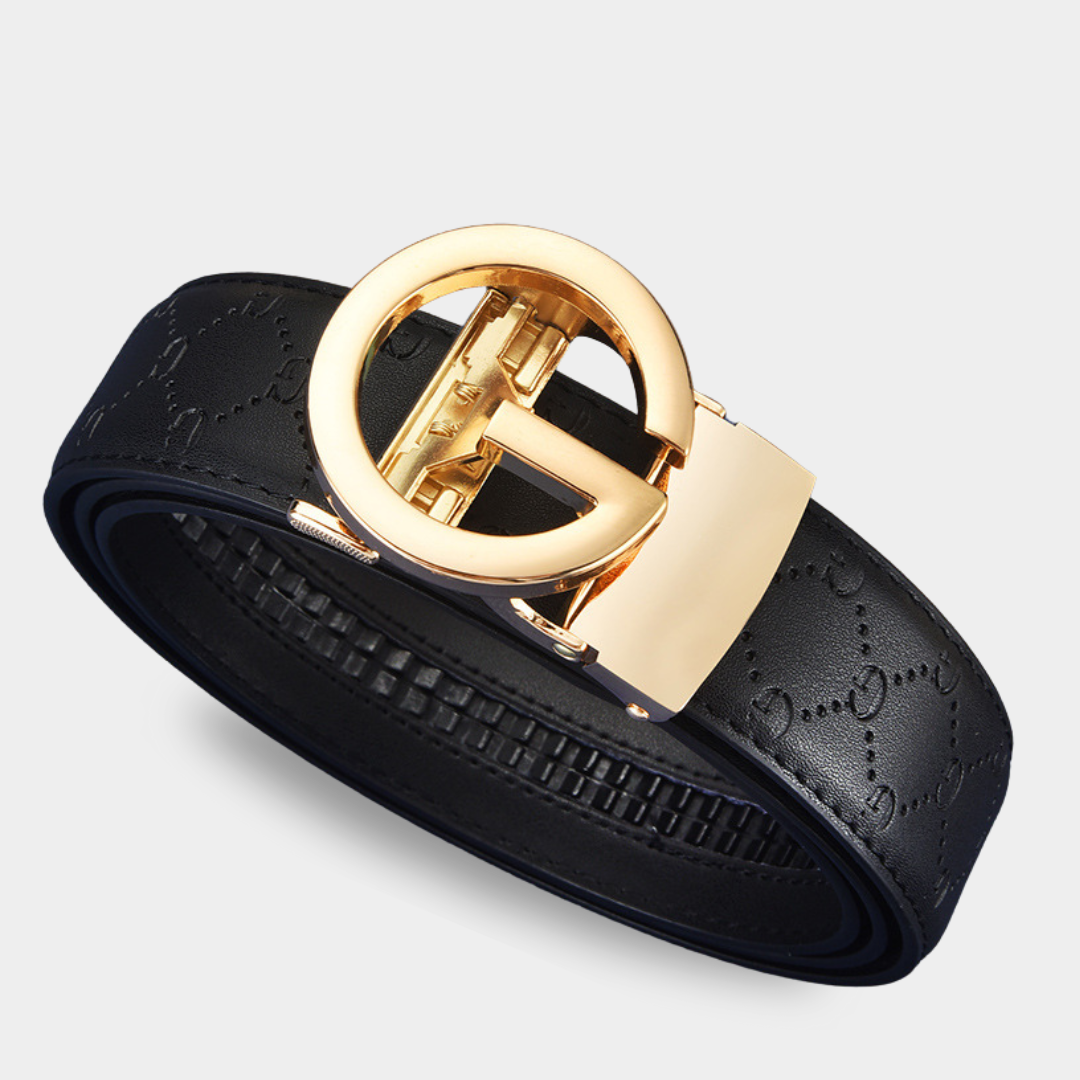 MAJESTICE BÄLTE: Enkelknäppande automatisk läderbälte för damer