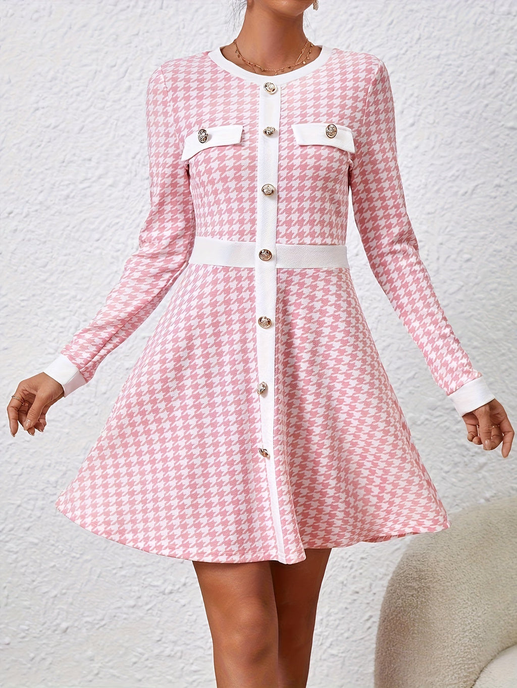 ANGELINA™ | Monogram Elegant Klänning för Alla Tillfällen