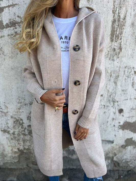LAYLAH | Elegant Lång Stickad Kofta