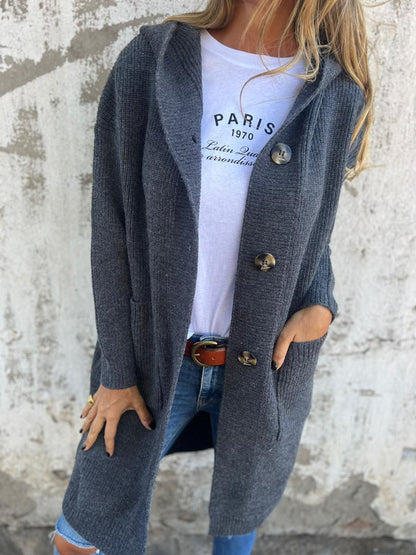 LAYLAH | Elegant Lång Stickad Kofta