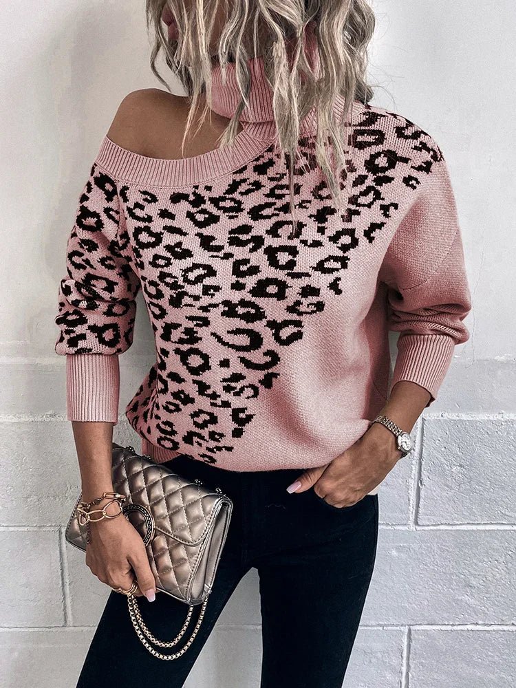 LYSIANNE™ | Leopardtröja med Nedhasade Axlar