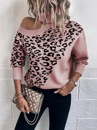 LYSIANNE™ | Leopardtröja med Nedhasade Axlar