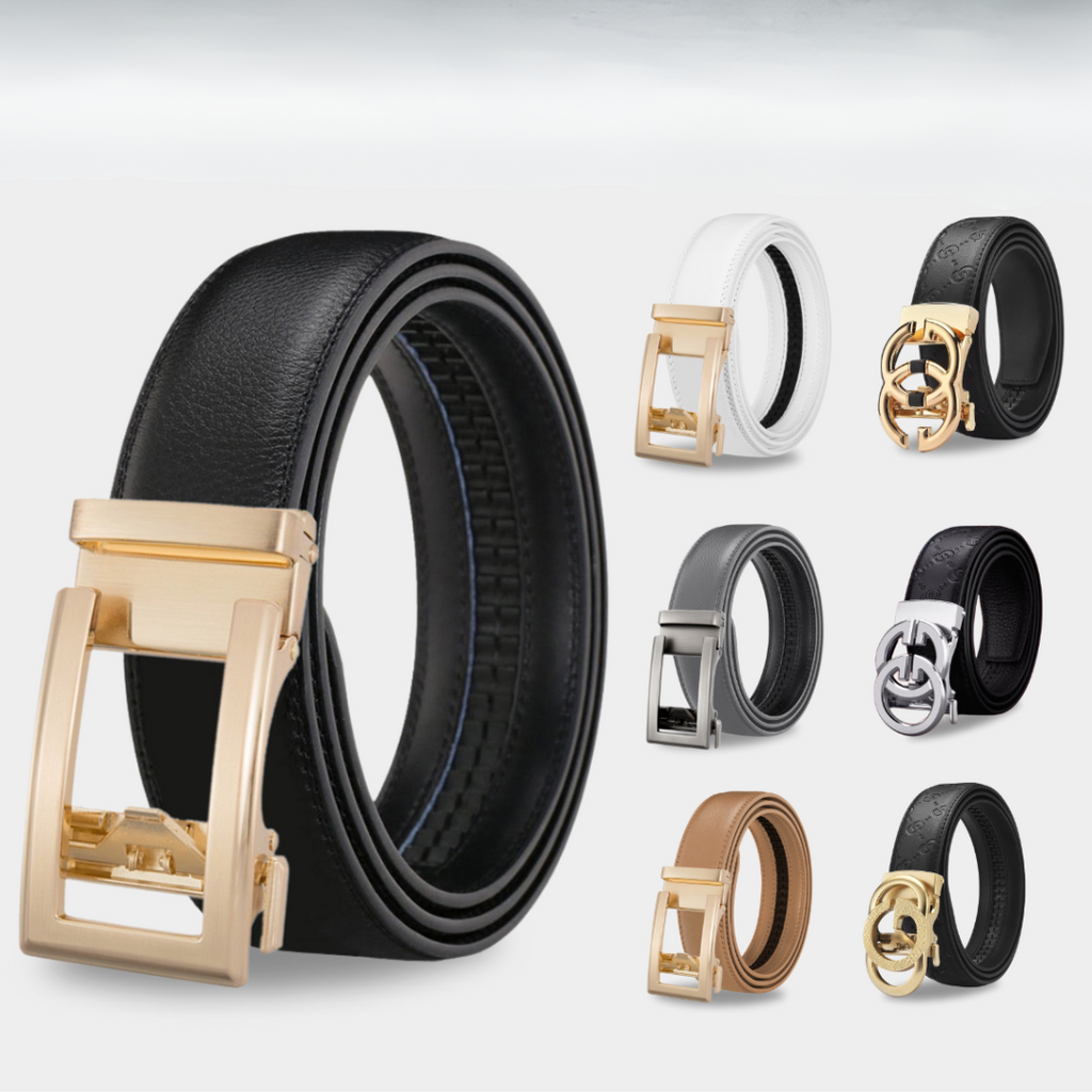 MAJESTICE BÄLTE: Enkelknäppande automatisk läderbälte för damer