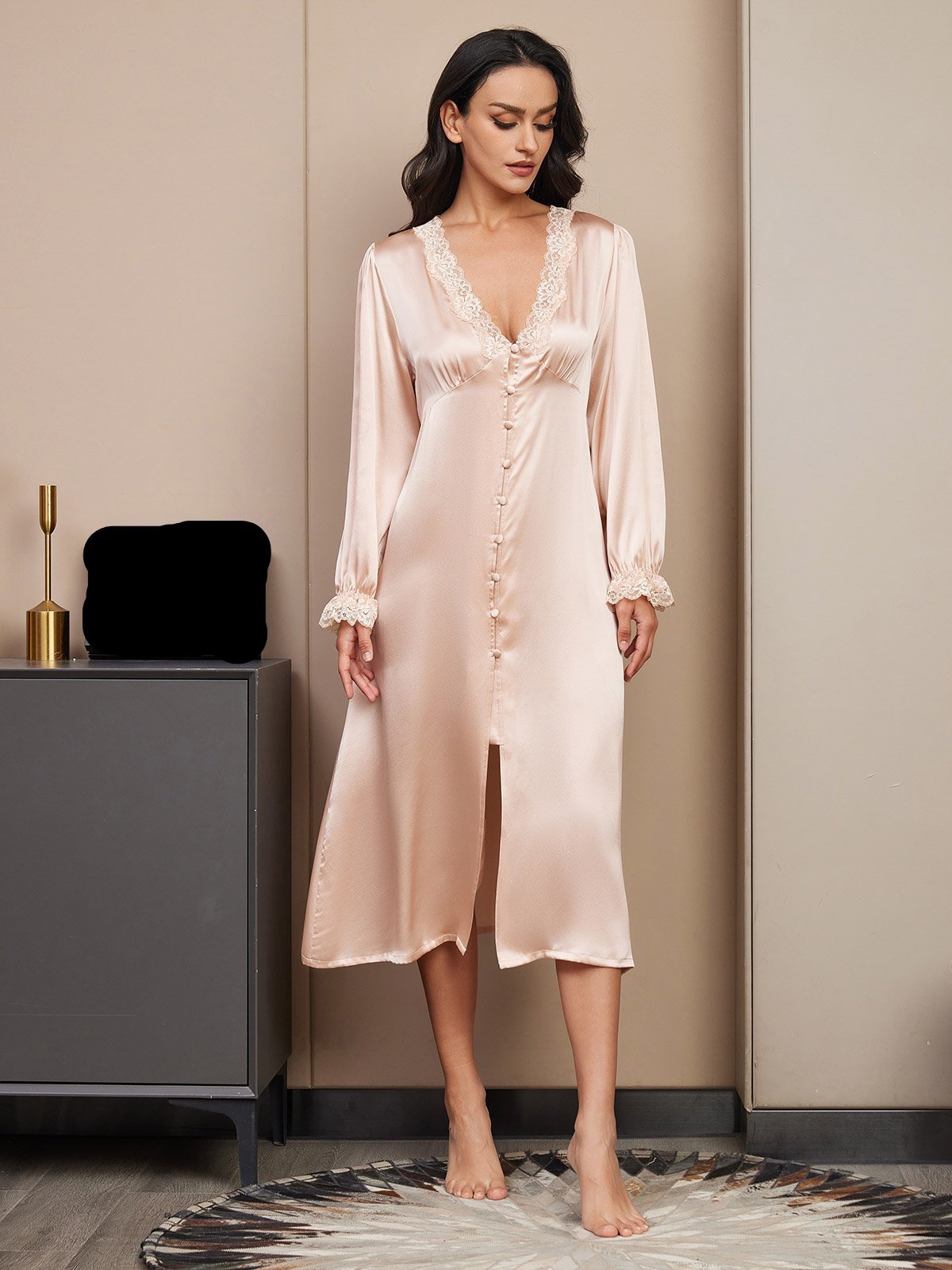 PURE LUXE™ | Silkespyjamas-nattklänning